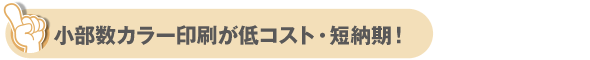 小部数カラー印刷が低コスト・短納期！